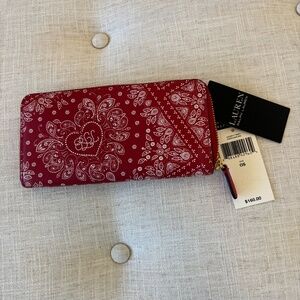Ralph Lauren Paisley Bandana Red Wallet, NWT